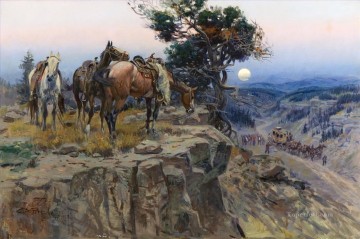  Indiana Oil Painting - west america indiana 60 horses